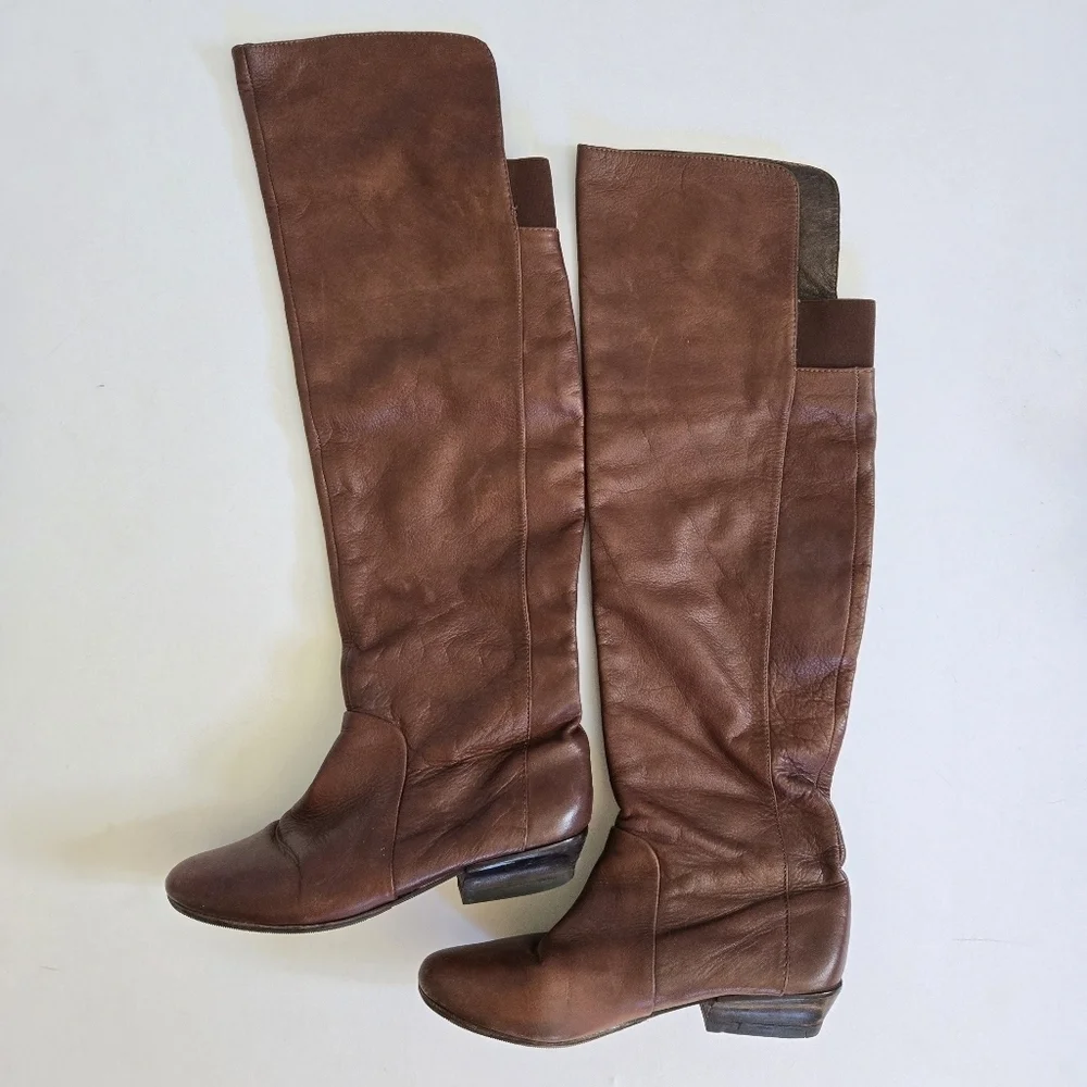 Dolce Vita Over The Knee Leather Boots Rust Butter Soft size 7